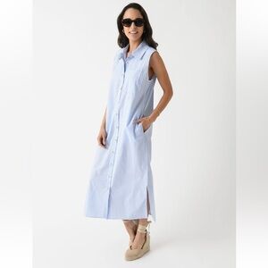 Donni Pop Sleeveless Shirt Dress Size‎ XL EUC Navy Pinstripe